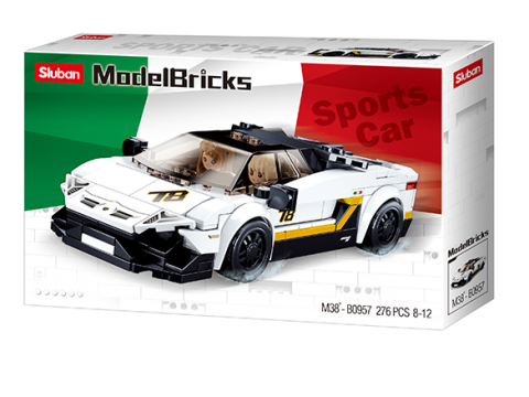 Sluban ModelBricks Italian Super Car White 276τεμ M38- B0957