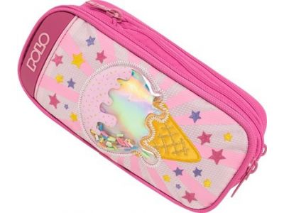 Polo Pencil Case Base - Free Expand Ice-Cream με 2 Θήκες Ροζ 2024 937007-8273