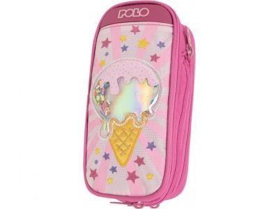 Polo Pencil Case Base - Free Expand Ice-Cream με 2 Θήκες Ροζ 2024 937007-8273