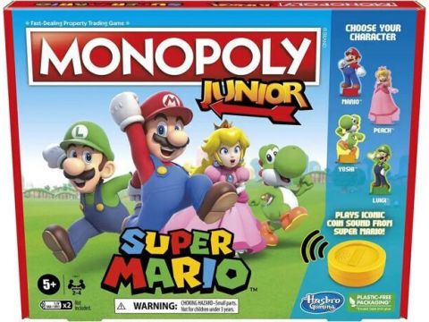 Hasbro Monopoly Junior Super Mario Edition Επιτραπέζιο Παιχνίδι Οικονομική Προσομοίωση F4817